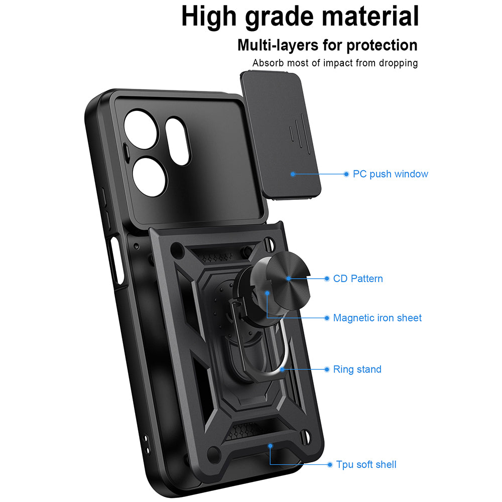 Husa pentru Honor 600 Smart, Techsuit, CamShield, Roz Aurie