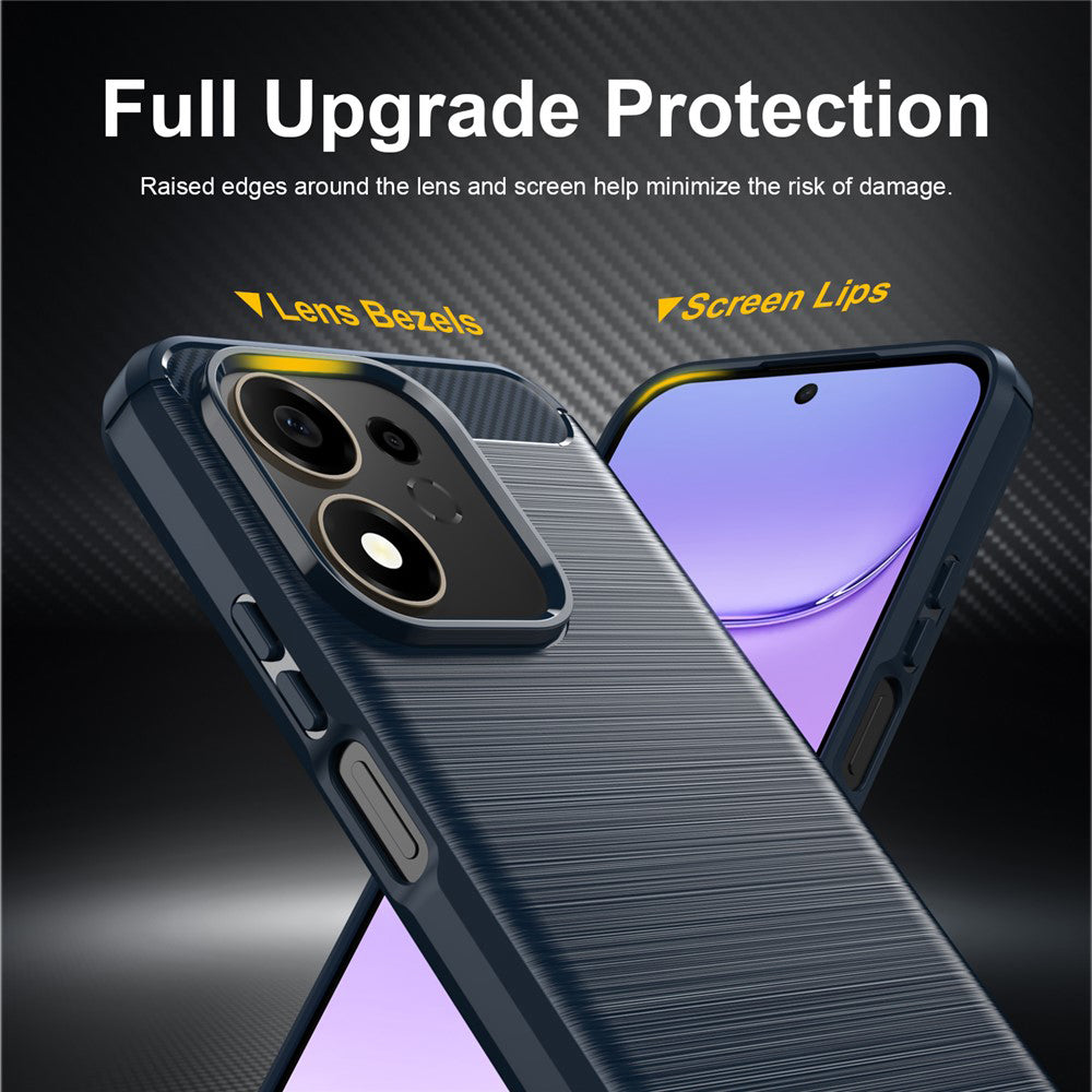 Husa pentru Honor 600 Smart, Techsuit, Carbon, Albastra