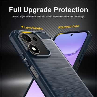 Husa pentru Honor 600 Smart, Techsuit, Carbon, Albastra