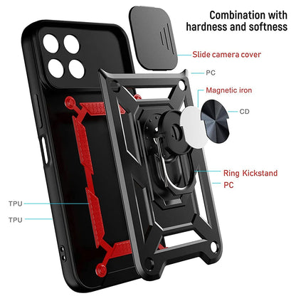 Husa pentru Honor 70 Lite / X6 / X8 5G, Techsuit, CamShield, Neagra