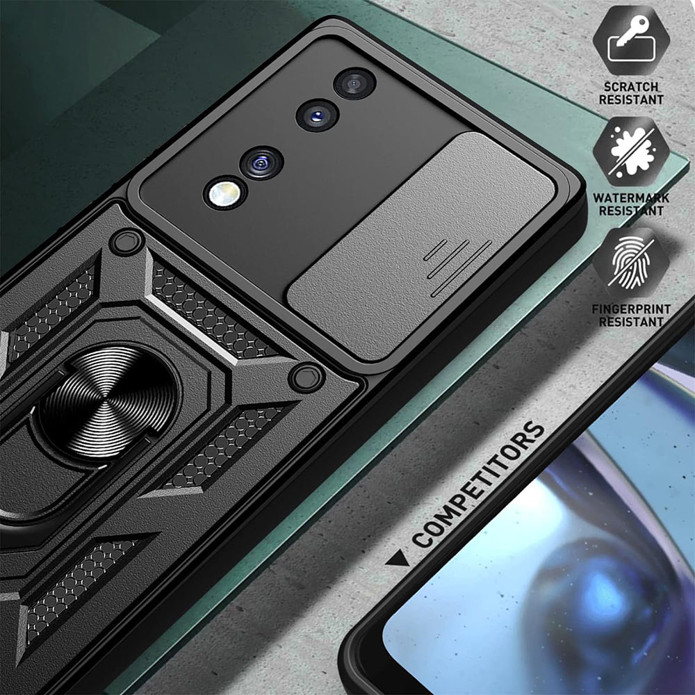 Husa pentru Honor 70, Techsuit, CamShield, Neagra