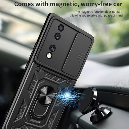 Husa pentru Honor 70, Techsuit, CamShield, Neagra