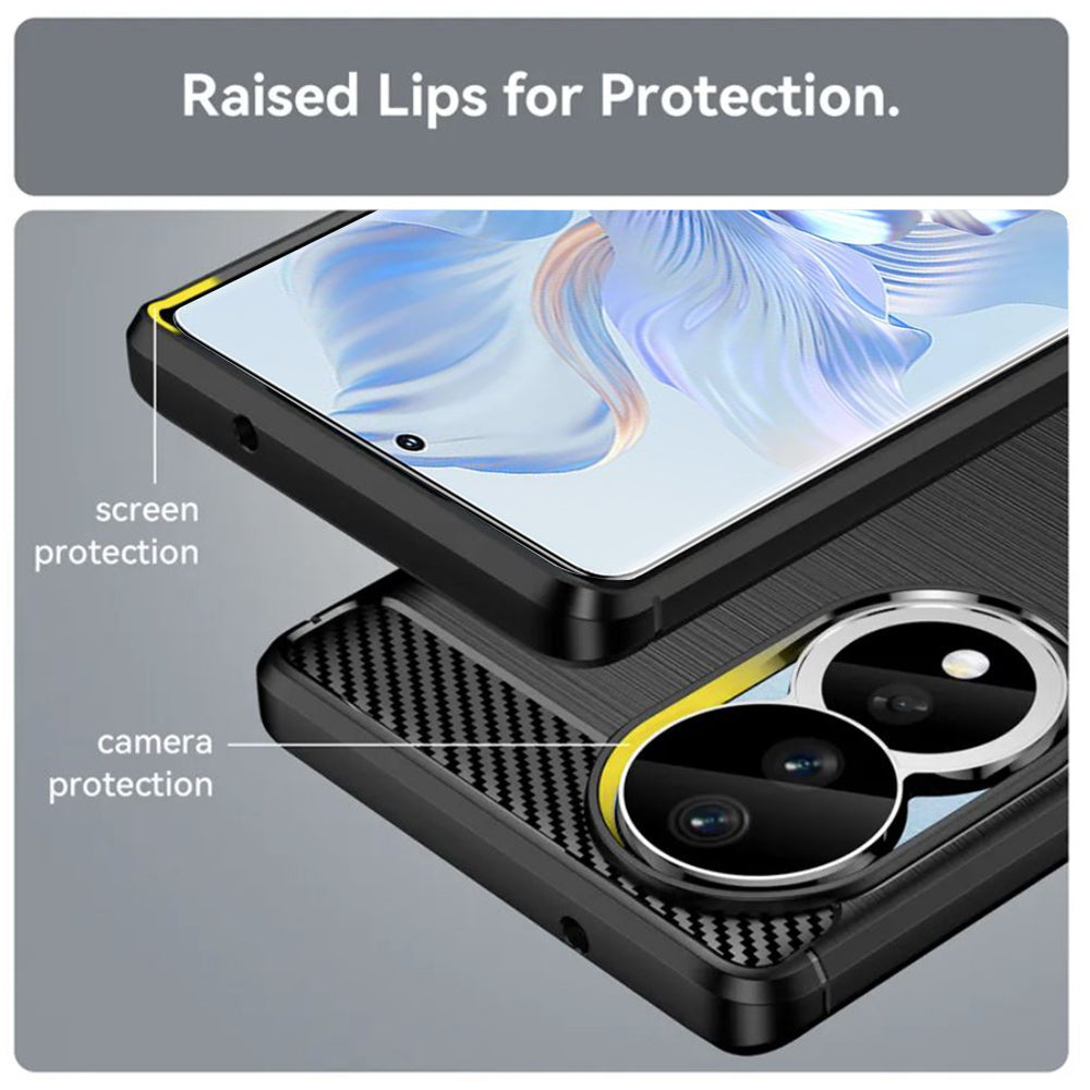Husa pentru Honor 90 / 80, Techsuit, Carbon, Neagra