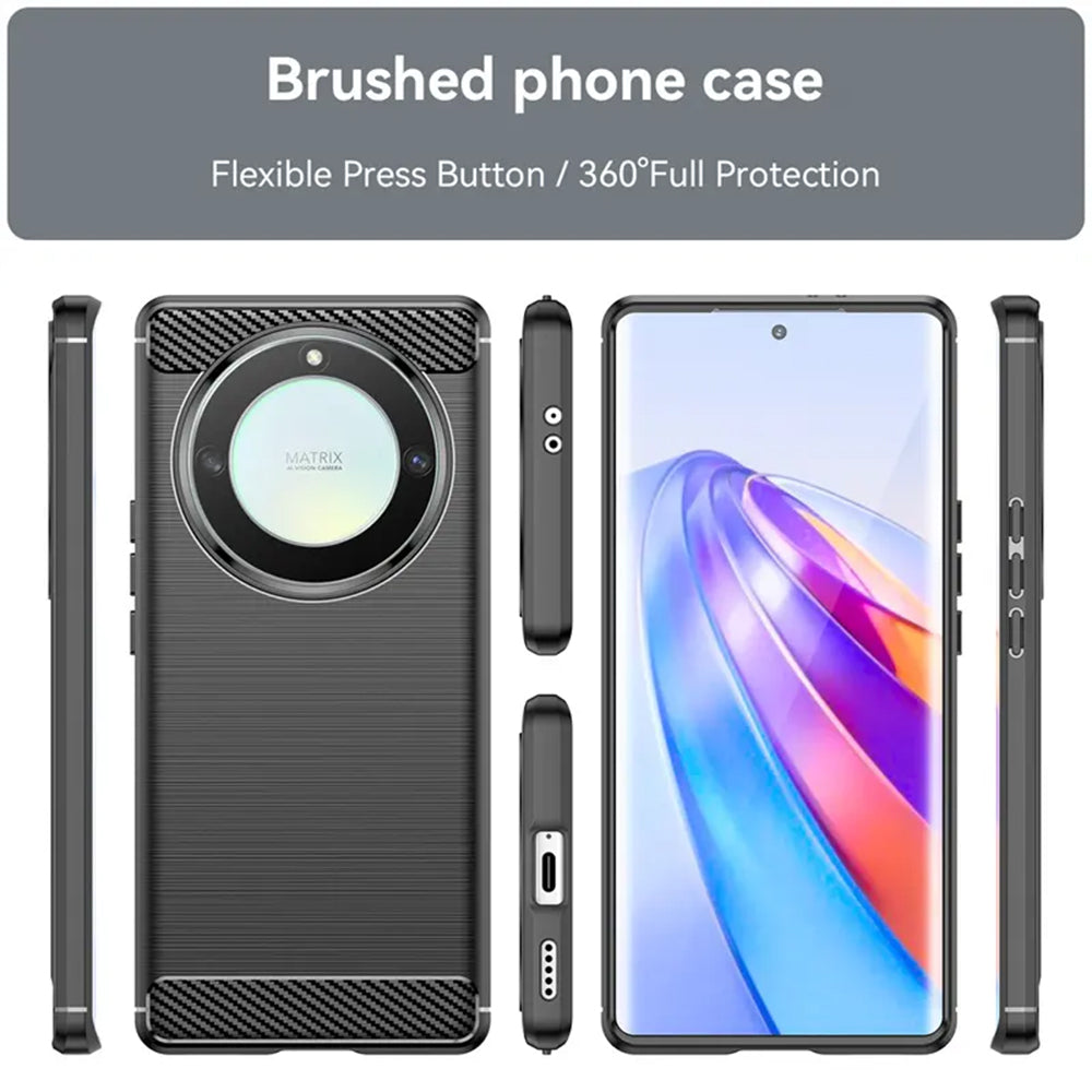 Husa pentru Honor Magic5 Lite, Techsuit, Carbon, Neagra