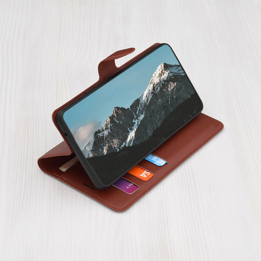 Husa pentru Honor Magic5 Pro, Techsuit, Leather Folio, Maro