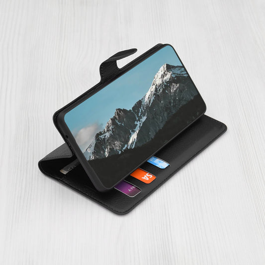 Husa pentru Honor Magic5 Pro, Techsuit, Leather Folio, Neagra