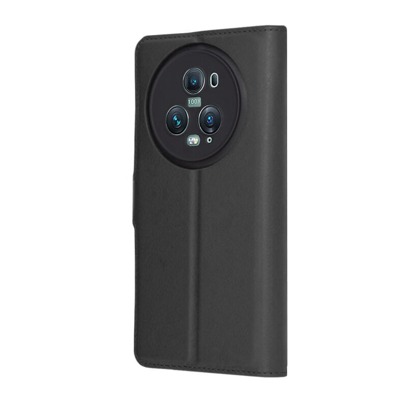 Husa pentru Honor Magic5 Pro, Techsuit, Leather Folio, Neagra
