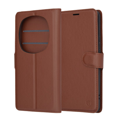 Husa pentru Honor Magic6 Pro, Techsuit, Leather Folio, Maro