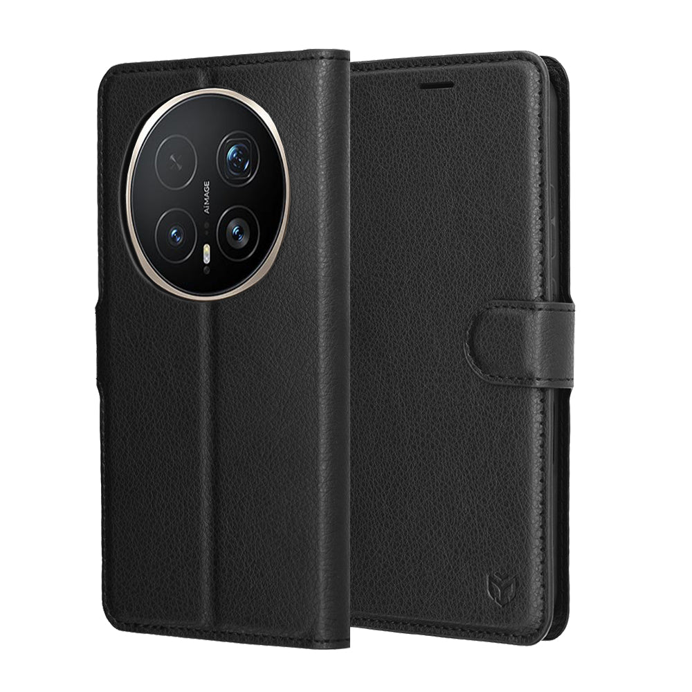 Husa pentru Honor Magic8 Pro, Techsuit, Leather Folio, Neagra