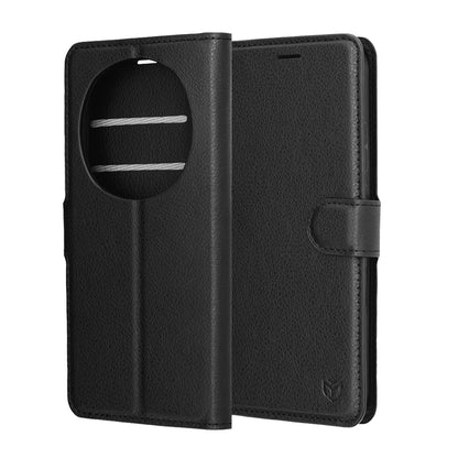 Husa pentru Honor Magic8 Pro, Techsuit, Leather Folio, Neagra