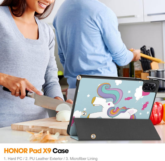 Husa pentru Honor Pad X8a, Techsuit, FoldPro Unicorn, Multicolor
