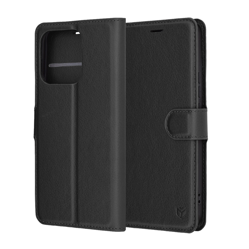 Husa pentru Honor X8c, Techsuit, Leather Folio, Neagra