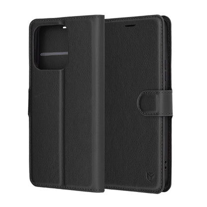 Husa pentru Honor X8c, Techsuit, Leather Folio, Neagra