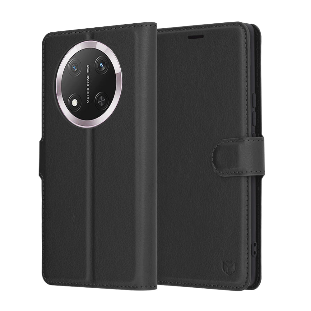 Husa pentru Honor X9c / Magic7 Lite, Techsuit, Leather Folio, Neagra