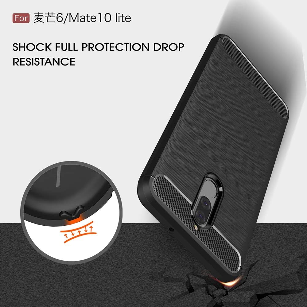 Husa pentru Huawei Mate 10 Lite, Techsuit, Carbon, Neagra