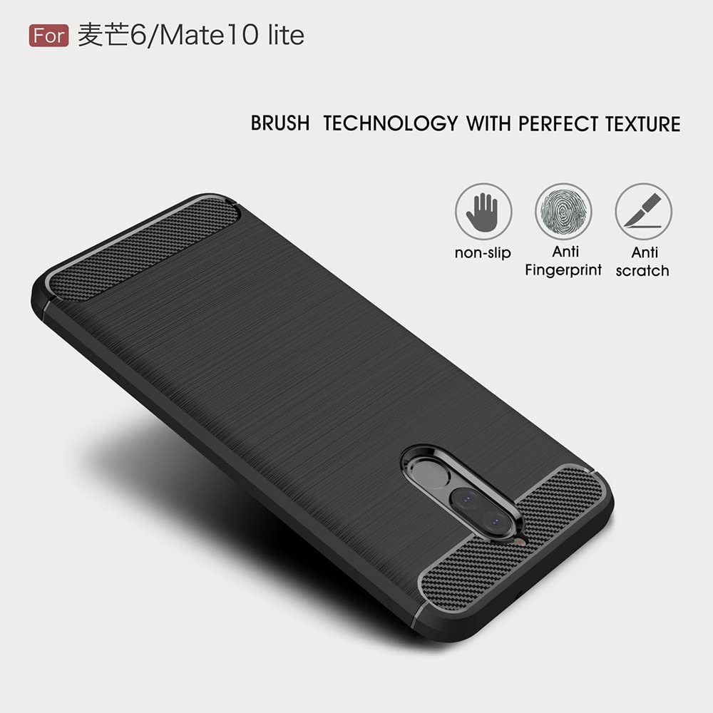 Husa pentru Huawei Mate 10 Lite, Techsuit, Carbon, Neagra