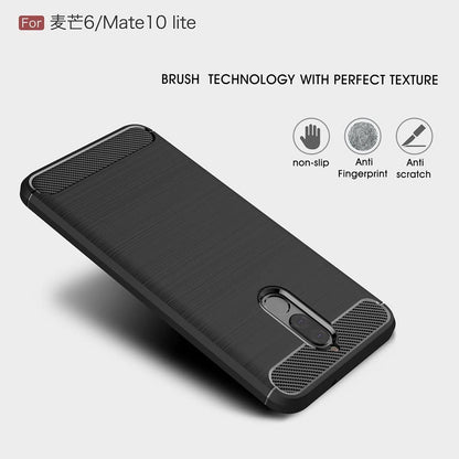 Husa pentru Huawei Mate 10 Lite, Techsuit, Carbon, Neagra