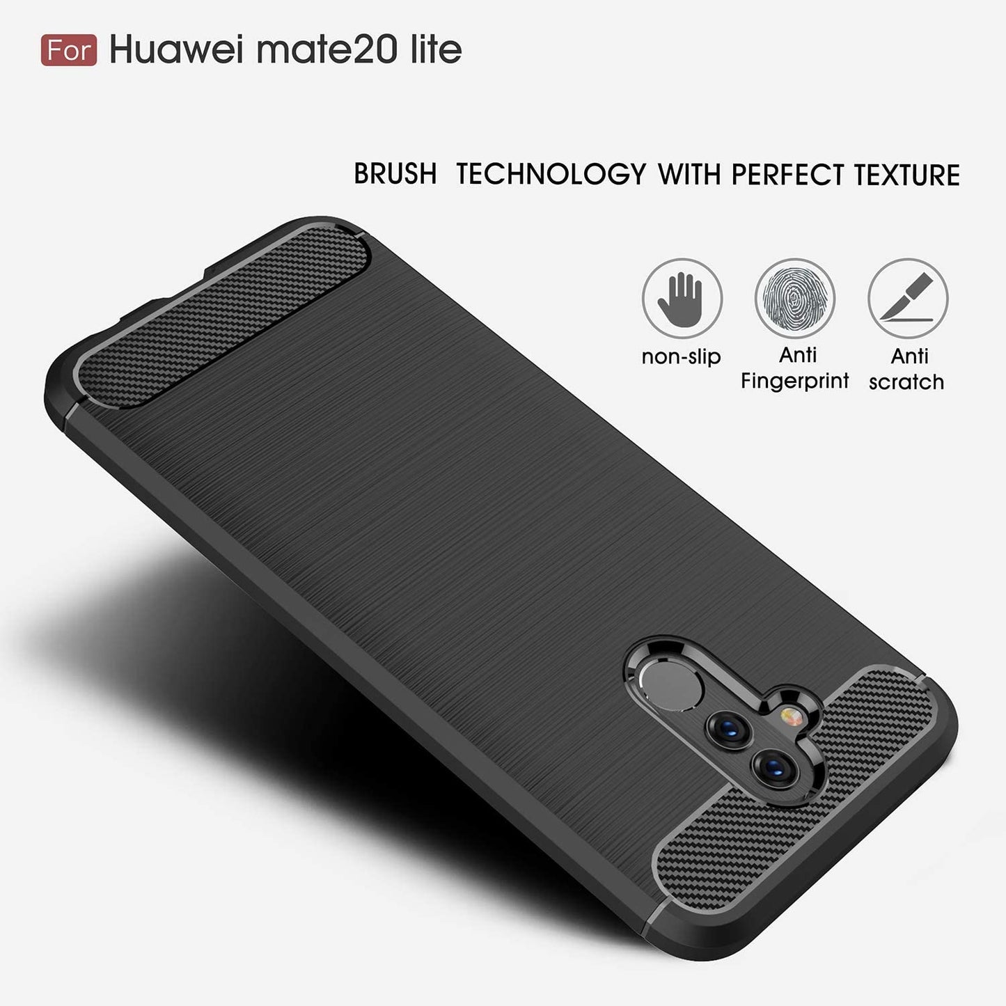 Husa pentru Huawei Mate 20 Lite, Techsuit, Carbon, Neagra