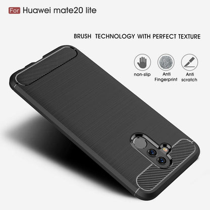 Husa pentru Huawei Mate 20 Lite, Techsuit, Carbon, Neagra