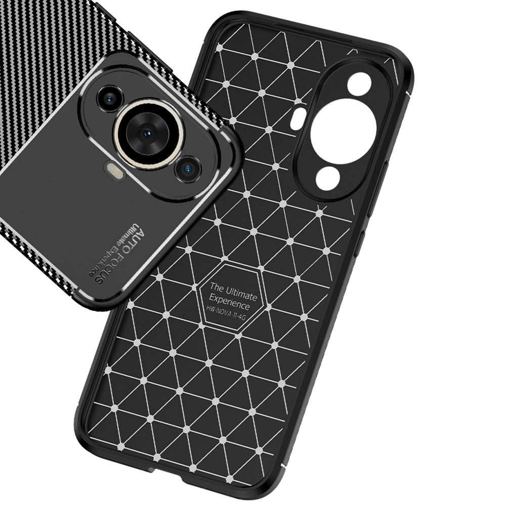 Husa pentru Huawei nova 12s / nova 11, Techsuit, CarbonFiber, Neagra