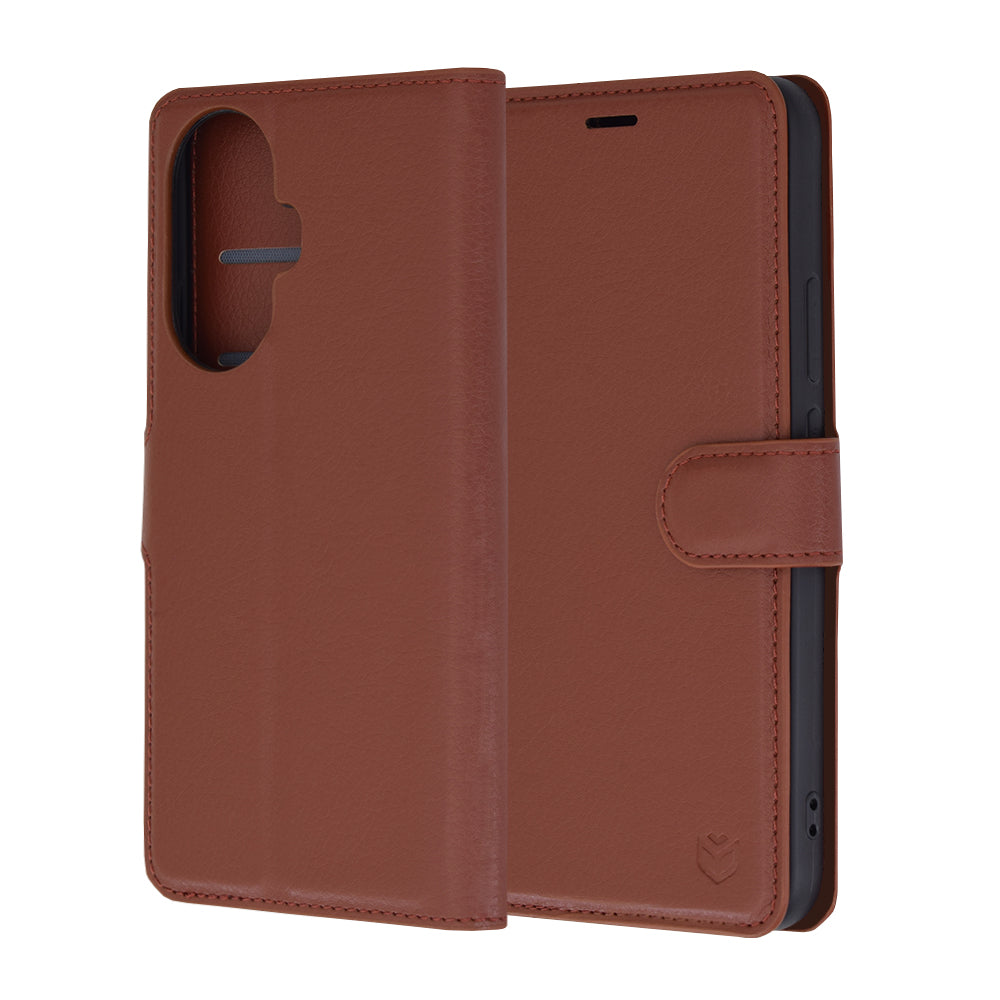 Husa pentru Huawei nova 12s / nova 11, Techsuit, Leather Folio, Maro