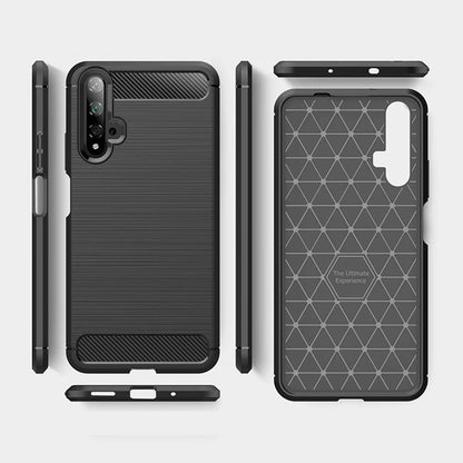 Husa pentru Huawei nova 5T / Honor 20, Techsuit, Carbon, Neagra