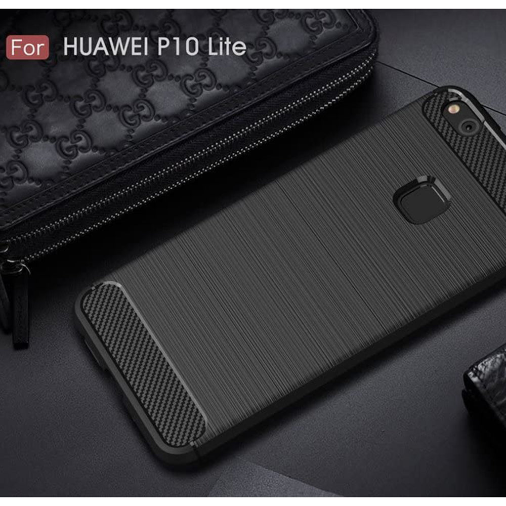 Husa pentru Huawei P10 Lite, Techsuit, Carbon, Neagra
