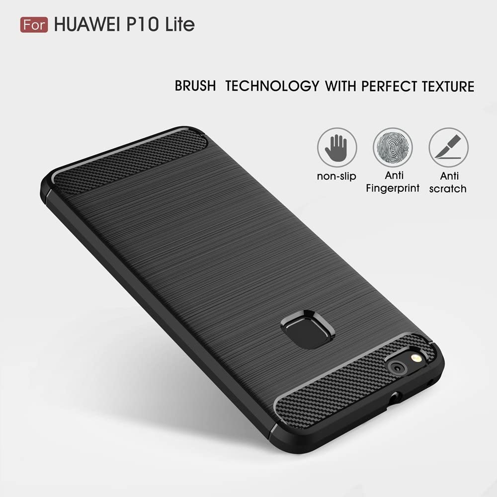 Husa pentru Huawei P10 Lite, Techsuit, Carbon, Neagra
