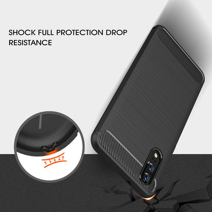 Husa pentru Huawei P20, Techsuit, Carbon, Neagra