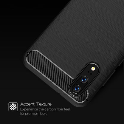 Husa pentru Huawei P20, Techsuit, Carbon, Neagra