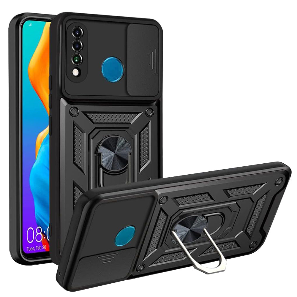 Husa pentru Huawei P30 lite New Edition / P30 lite, Techsuit, CamShield, Neagra
