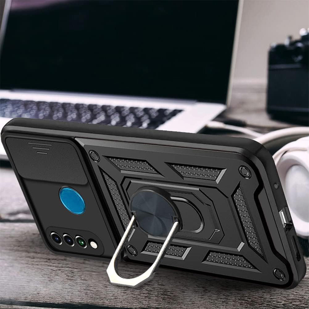Husa pentru Huawei P30 lite New Edition / P30 lite, Techsuit, CamShield, Neagra