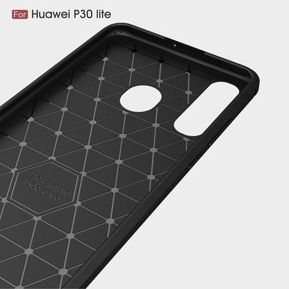 Husa pentru Huawei P30 lite New Edition / P30 lite, Techsuit, Carbon, Neagra