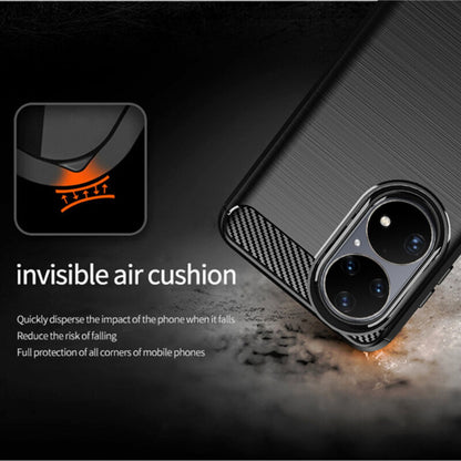 Husa pentru Huawei P50 Pro, Techsuit, Carbon, Neagra
