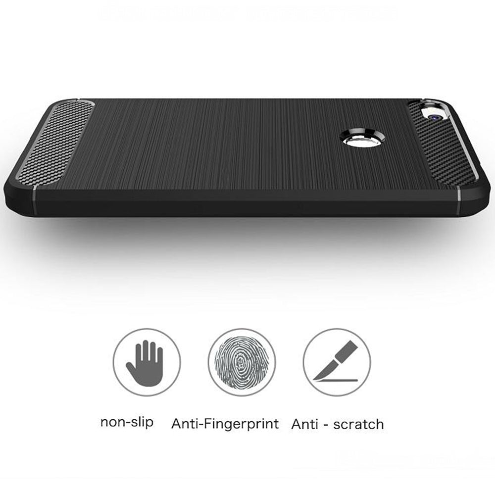 Husa pentru Huawei P9 Lite (2017) / P8 Lite (2017), Techsuit, Carbon, Neagra