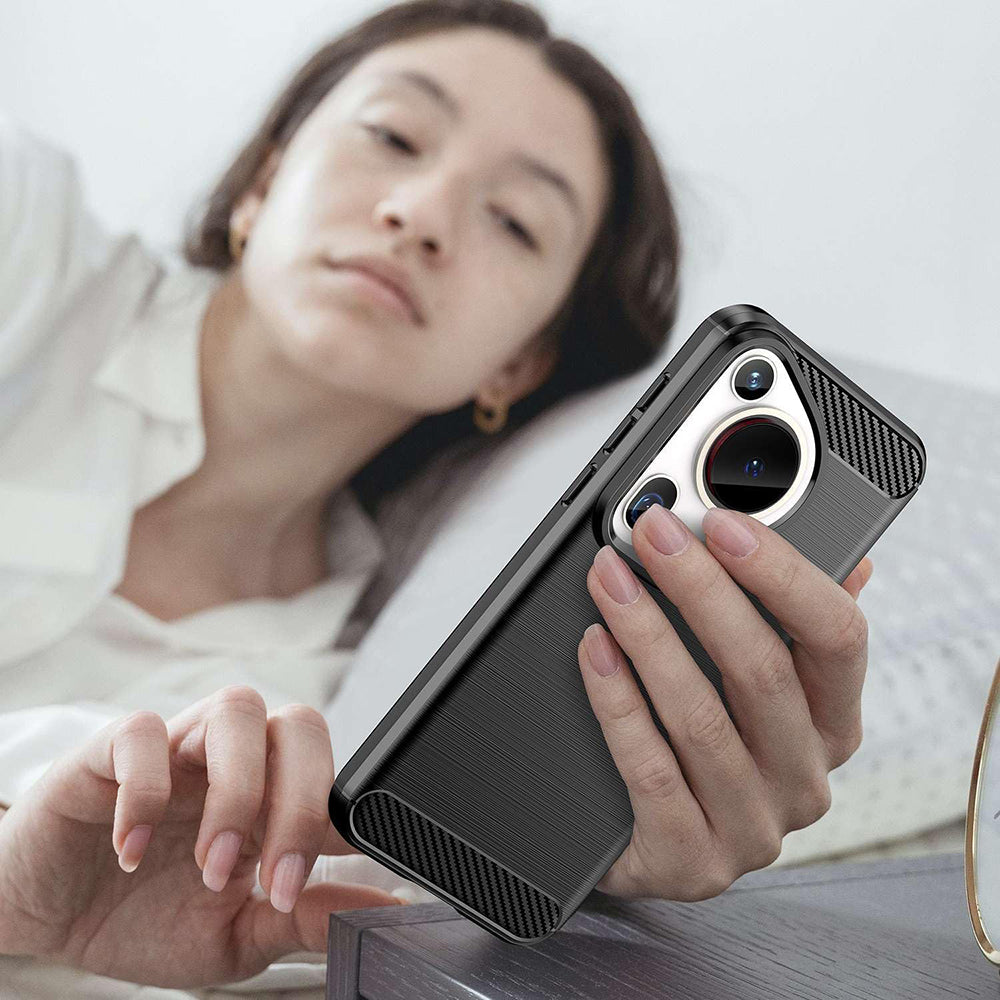 Husa pentru Huawei Pura 70 Ultra, Techsuit, Carbon, Albastra