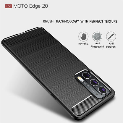 Husa pentru Motorola Edge 20, Techsuit, Carbon, Neagra
