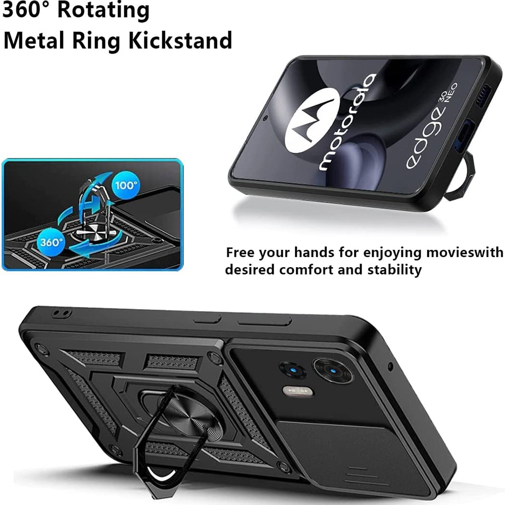 Husa pentru Motorola Edge 30 Neo, Techsuit, CamShield, Neagra