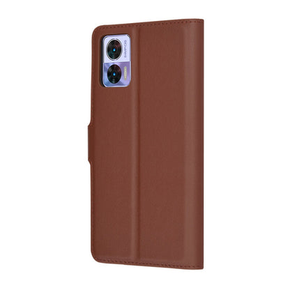Husa pentru Motorola Edge 30 Neo, Techsuit, Leather Folio, Maro