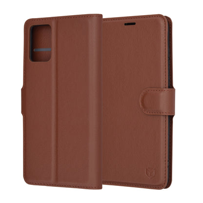 Husa pentru Motorola Edge 30 Neo, Techsuit, Leather Folio, Maro