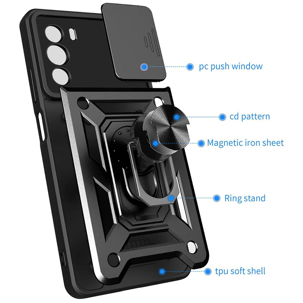 Husa pentru Motorola Edge 30, Techsuit, CamShield, Neagra