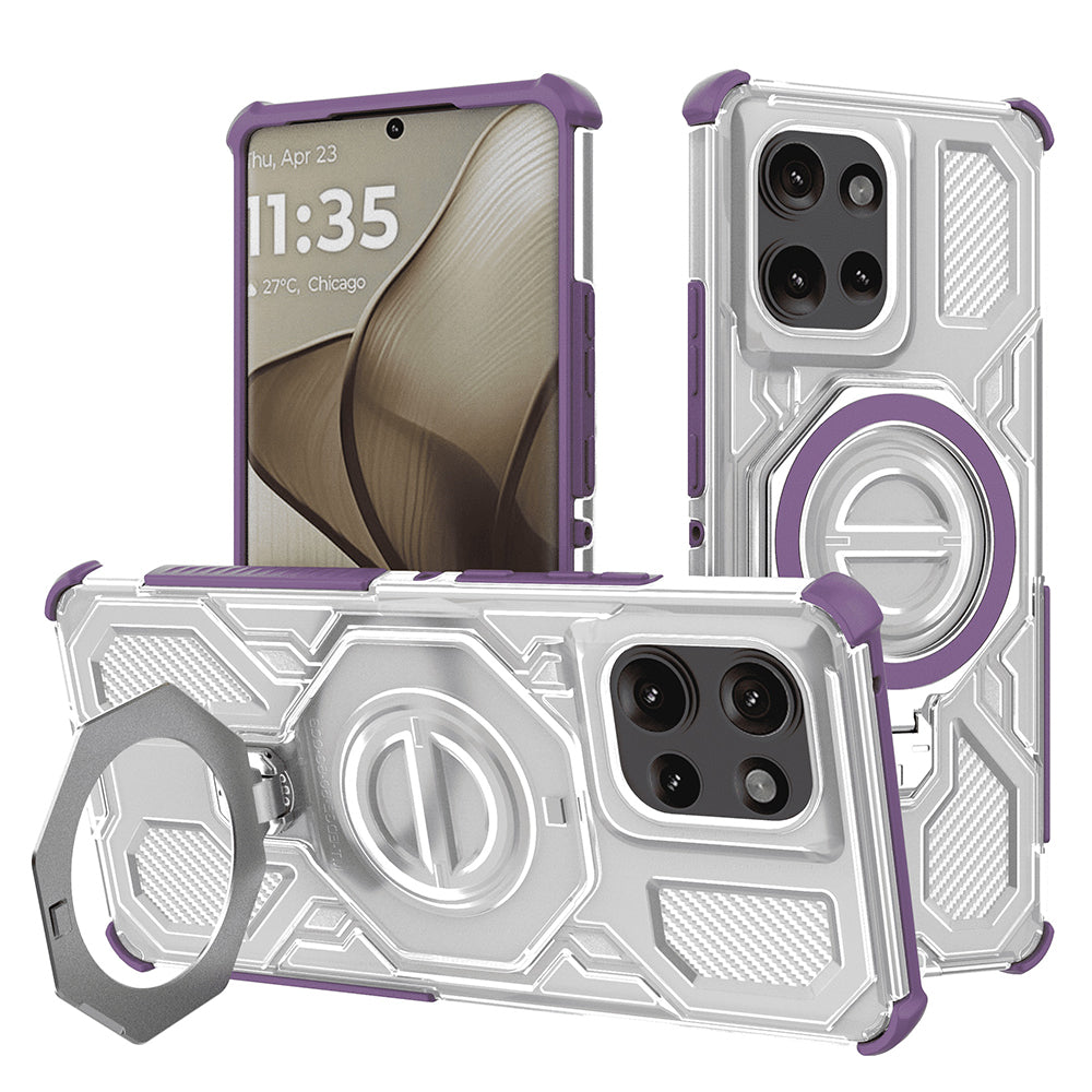 Husa pentru Motorola Edge 50, Techsuit, Carbon Shield Pro, Mov
