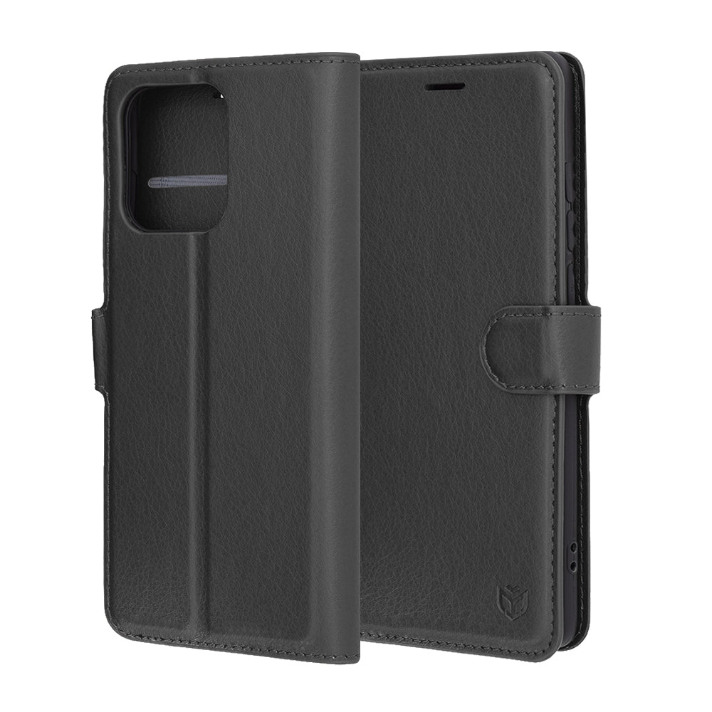 Husa pentru Motorola Edge 60 Fusion / Edge 60, Techsuit, Leather Folio, Neagra