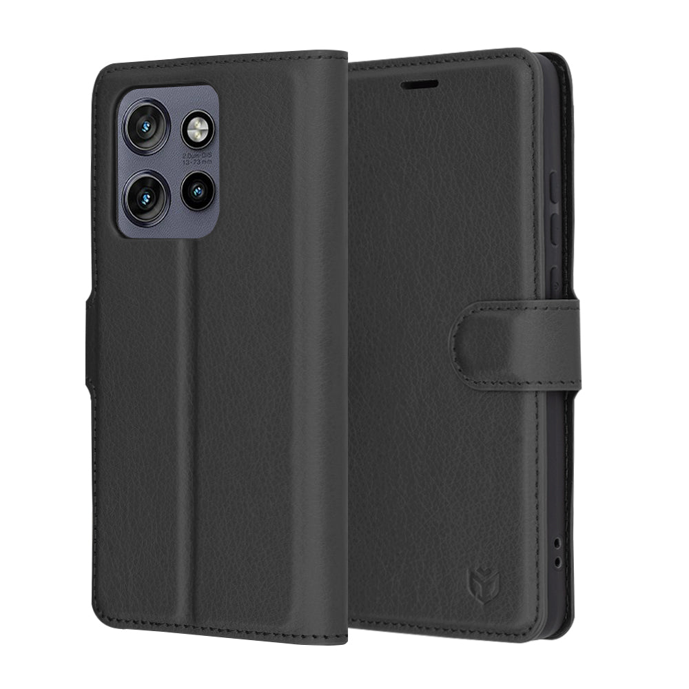 Husa pentru Motorola Edge 60 Neo / Edge 50 Neo, Techsuit, Leather Folio, Neagra