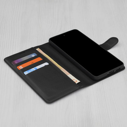 Husa pentru Motorola Edge 70 Fusion, Techsuit, Leather Folio, Neagra