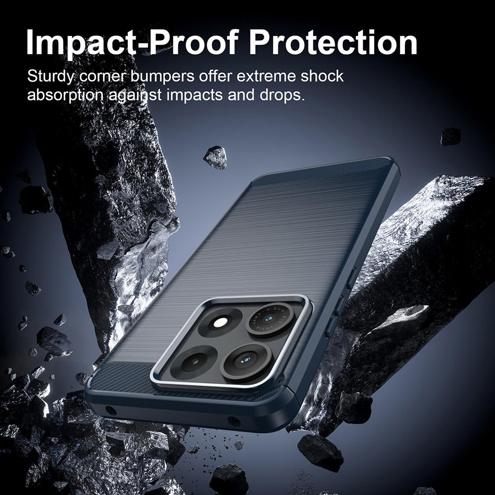 Husa pentru Motorola Edge 70 Max, Techsuit, Carbon, Albastra