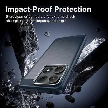Husa pentru Motorola Edge 70 Max, Techsuit, Carbon, Albastra