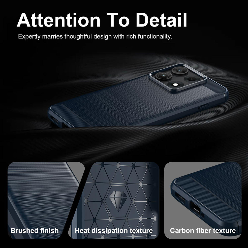 Husa pentru Motorola Edge 70 Max, Techsuit, Carbon, Albastra