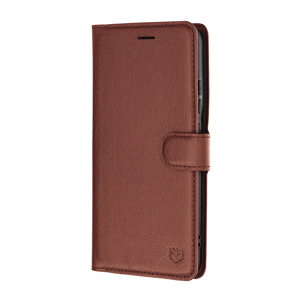 Husa pentru Motorola Edge 70 Pro, Techsuit, Leather Folio, Maro