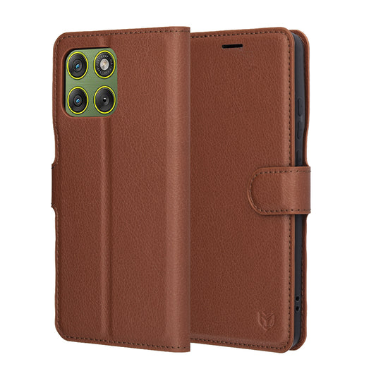 Husa pentru Motorola Edge 70, Techsuit, Leather Folio, Maro